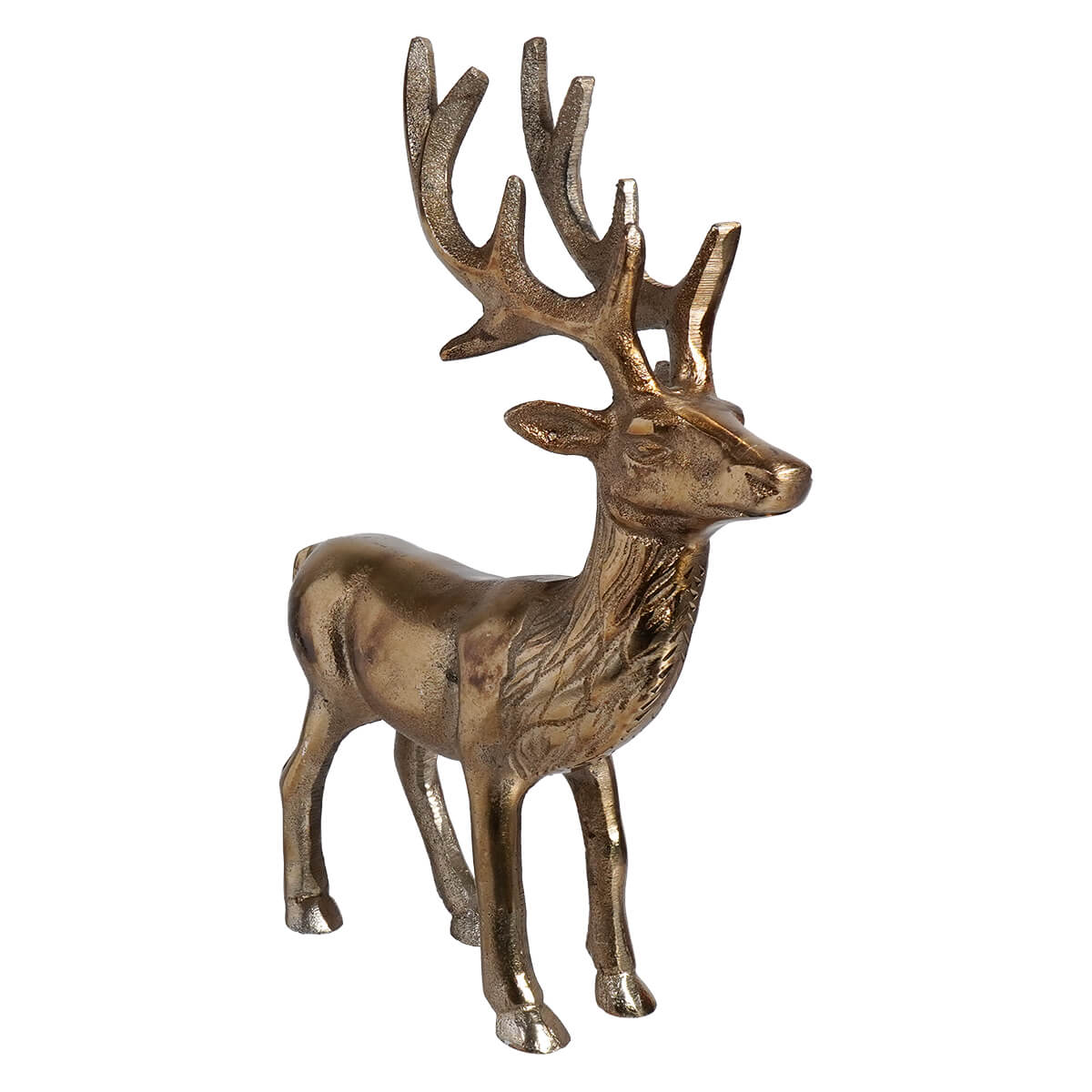 10" Antique Gold Reindeer Decor - Image 2
