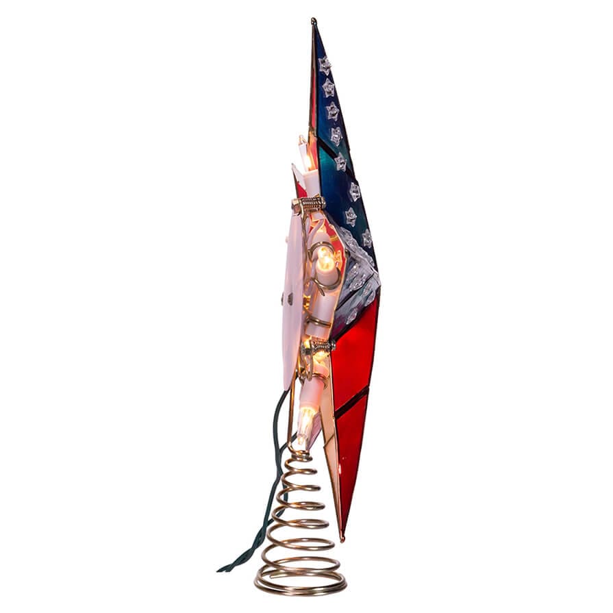 10-Light Capiz American Flag Inspired Star Tree Topper - Image 5