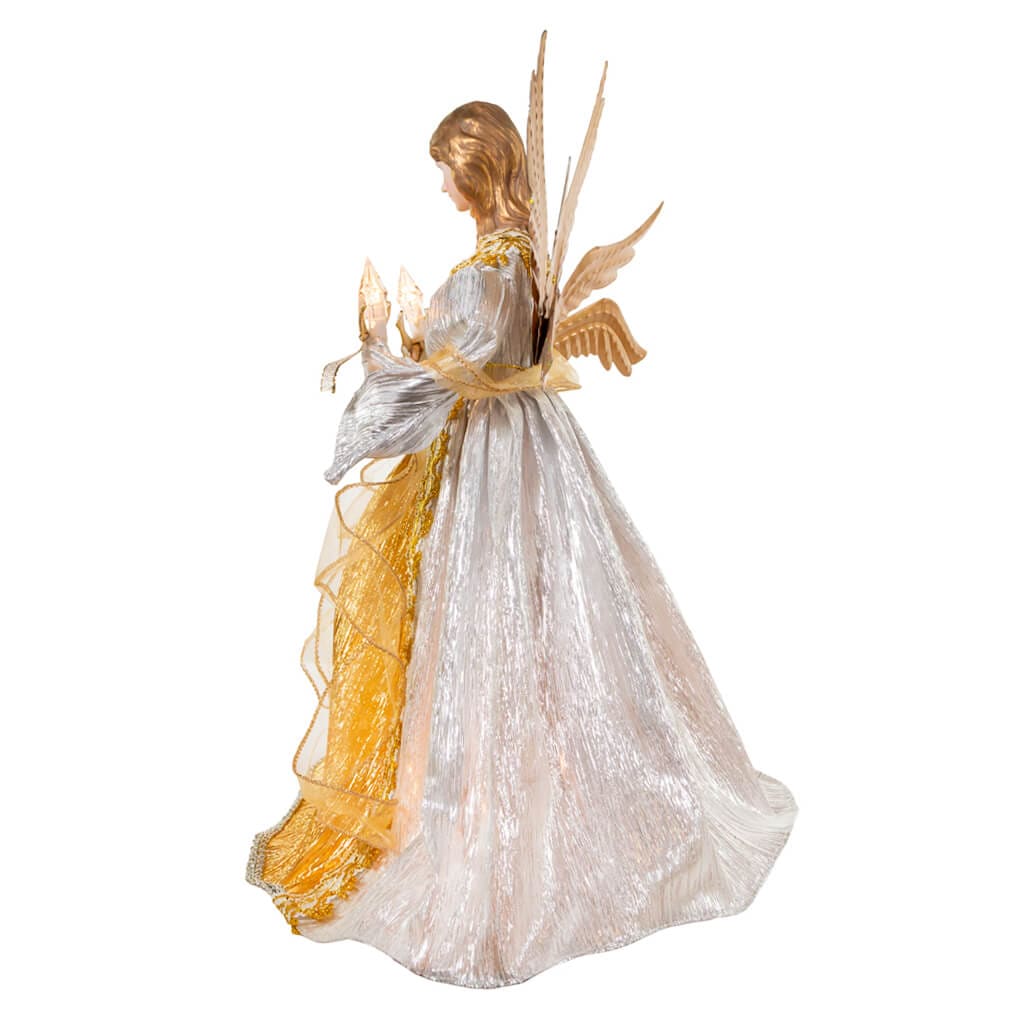 10-Light Silver and Gold Ombré Angel Treetop - Image 2