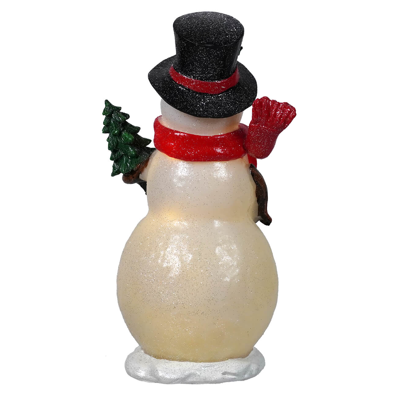 10" Lighted Merry Snowman Holding Tree - Image 2