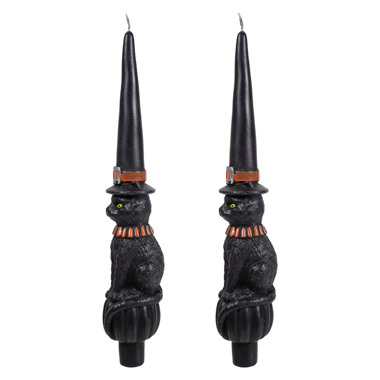10" Unscented Cat With Witch Hat Shaped Taper Candles Box Set/2 - Image 2