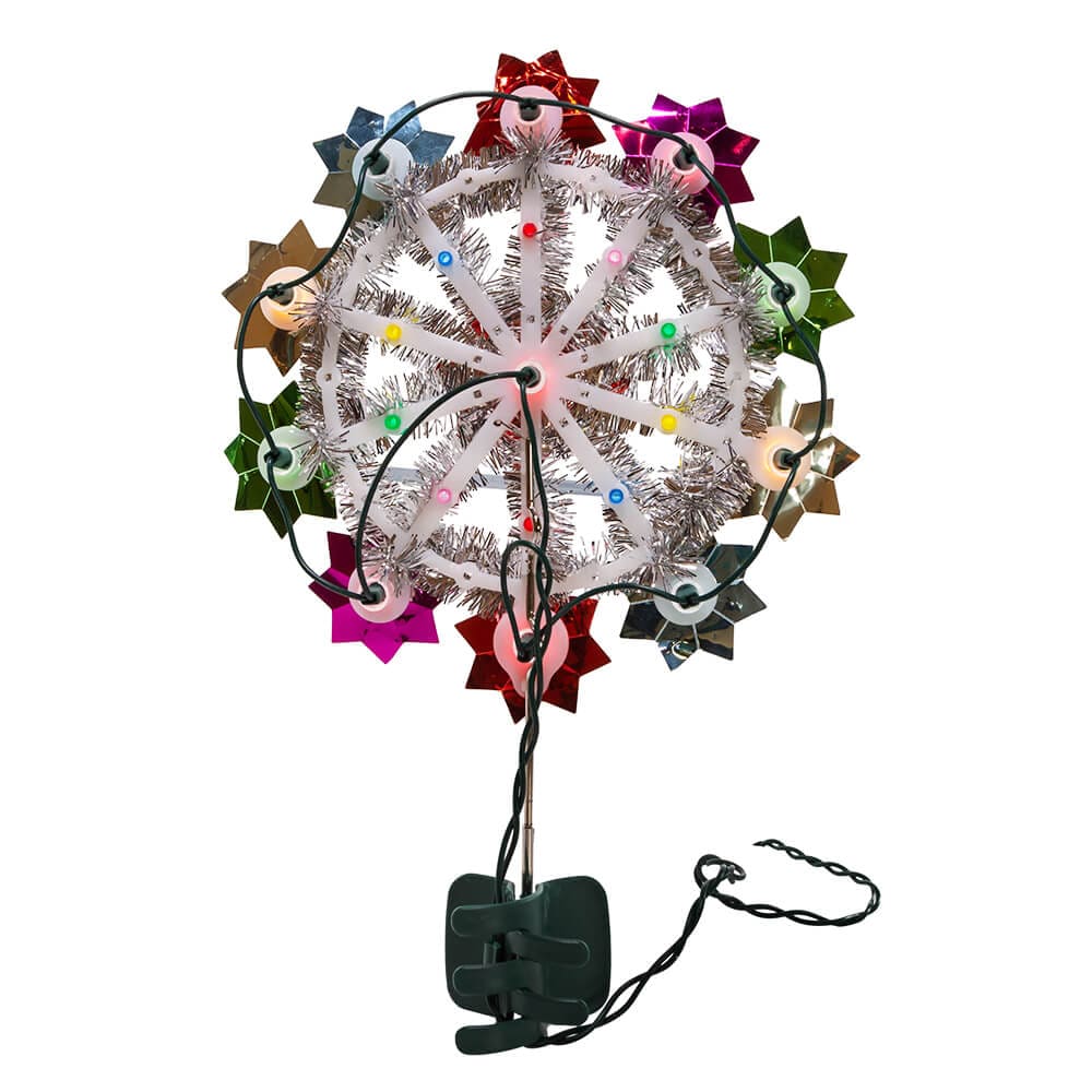 11" UL 11-Light Multicolored Retro Reflector Tree Topper - Image 2