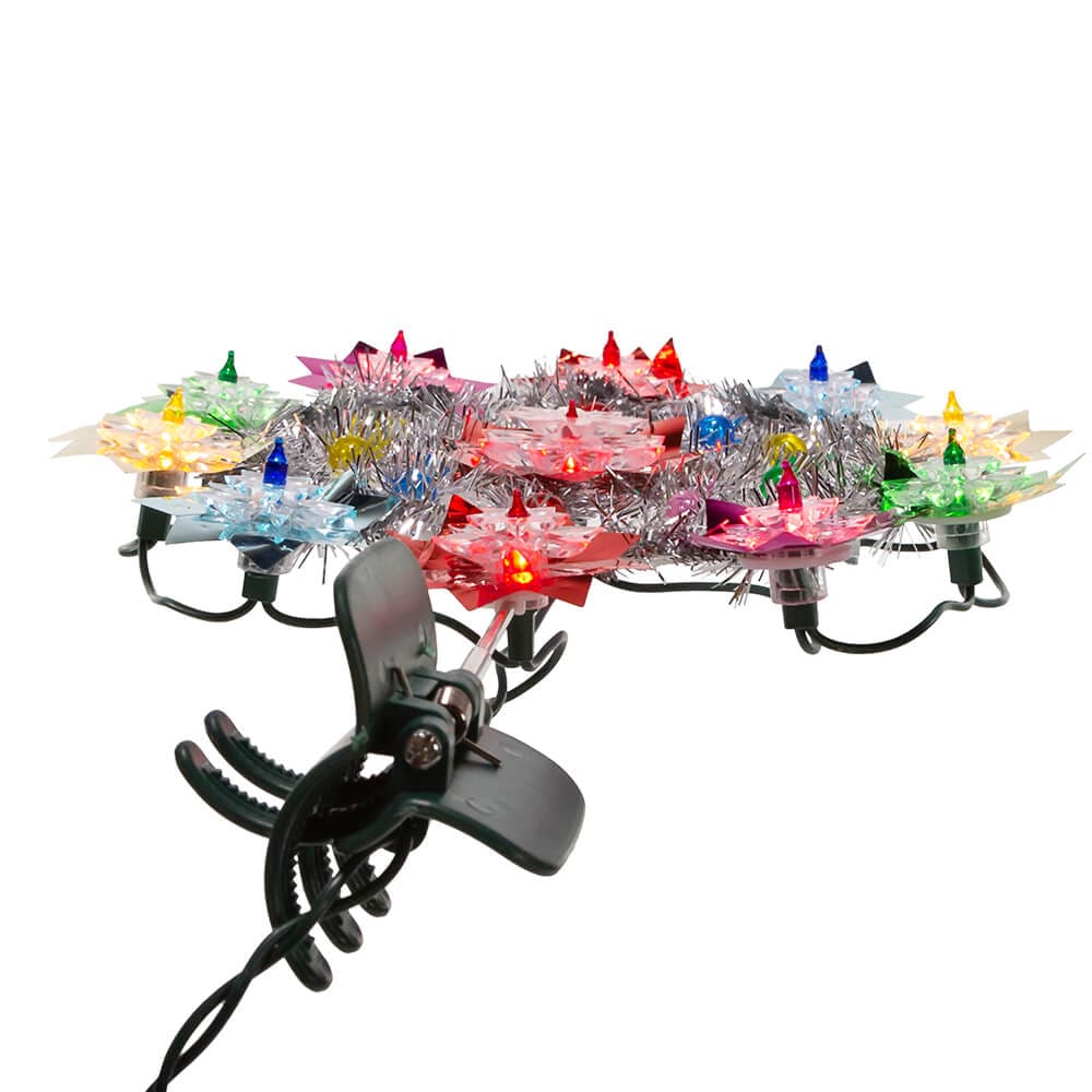 11" UL 11-Light Multicolored Retro Reflector Tree Topper - Image 3