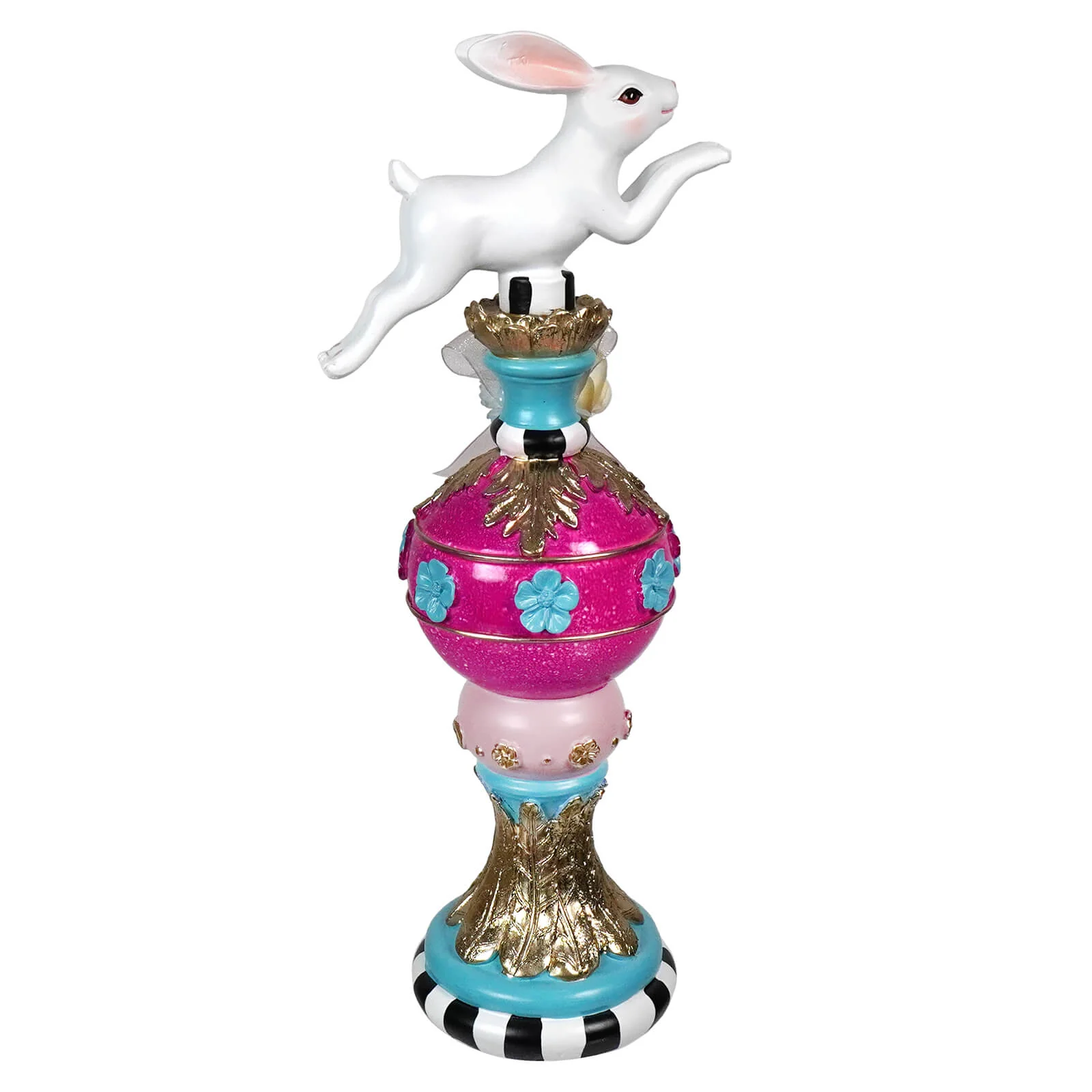 12.5" Vibrant Resin Easter Topiary With Leaping Bunny - Image 2