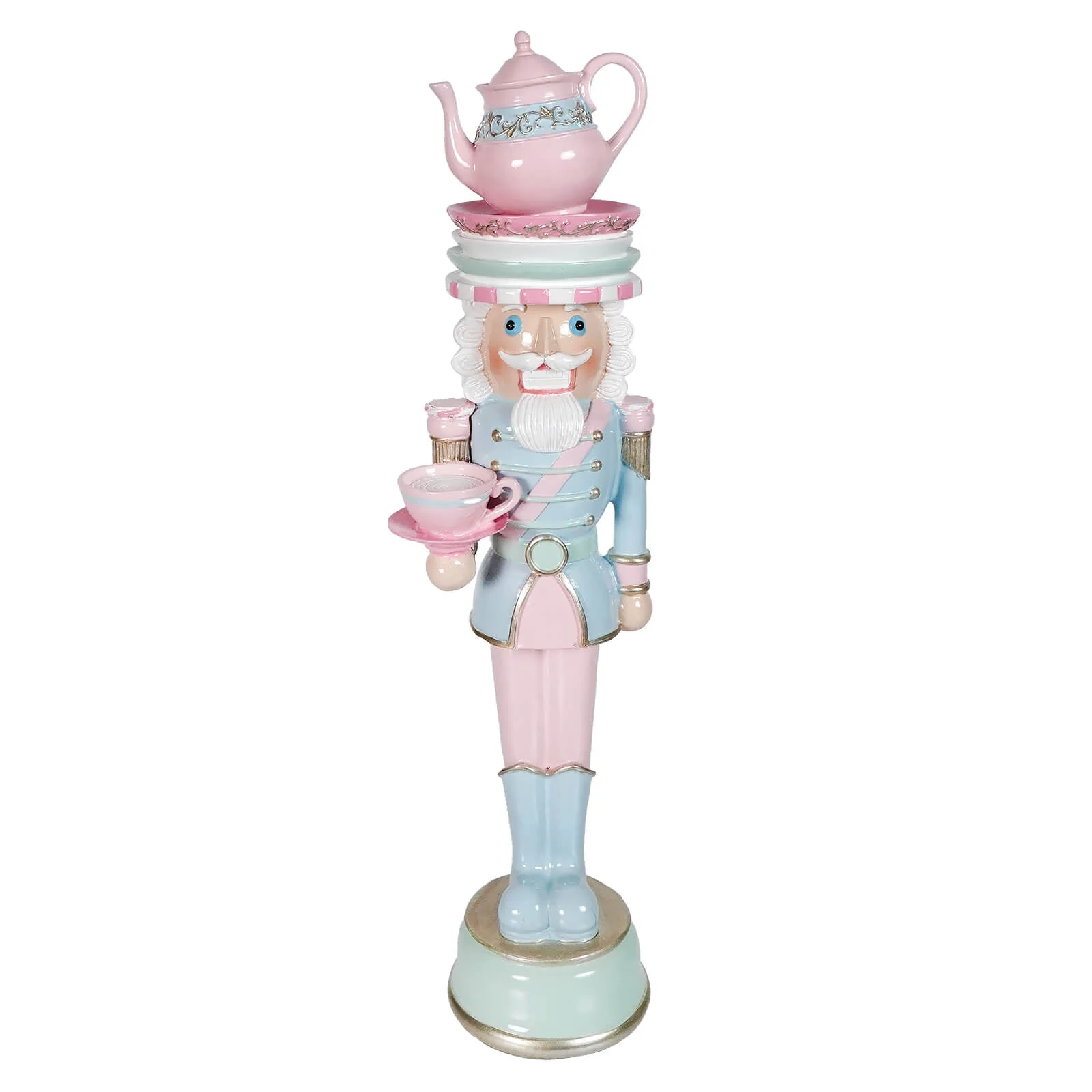 15.75" Pastel Resin Dessert Toy Soldier Balancing Teapot
