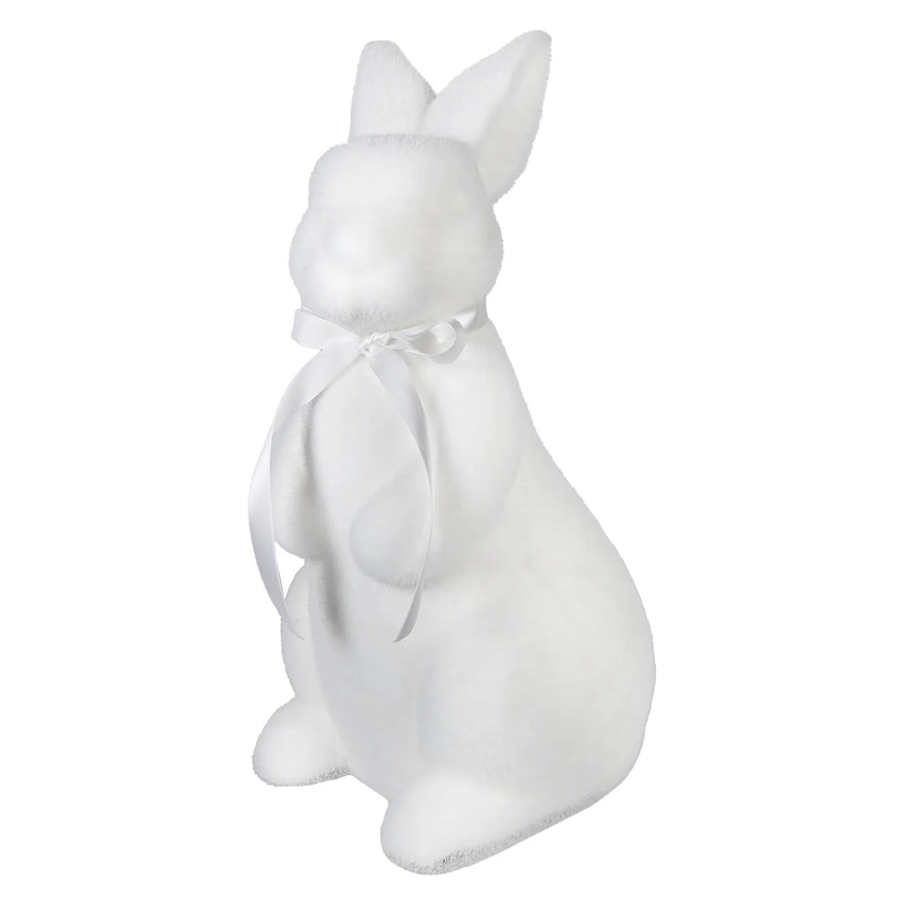 15" Standing Flocked Cream Easter Bunny