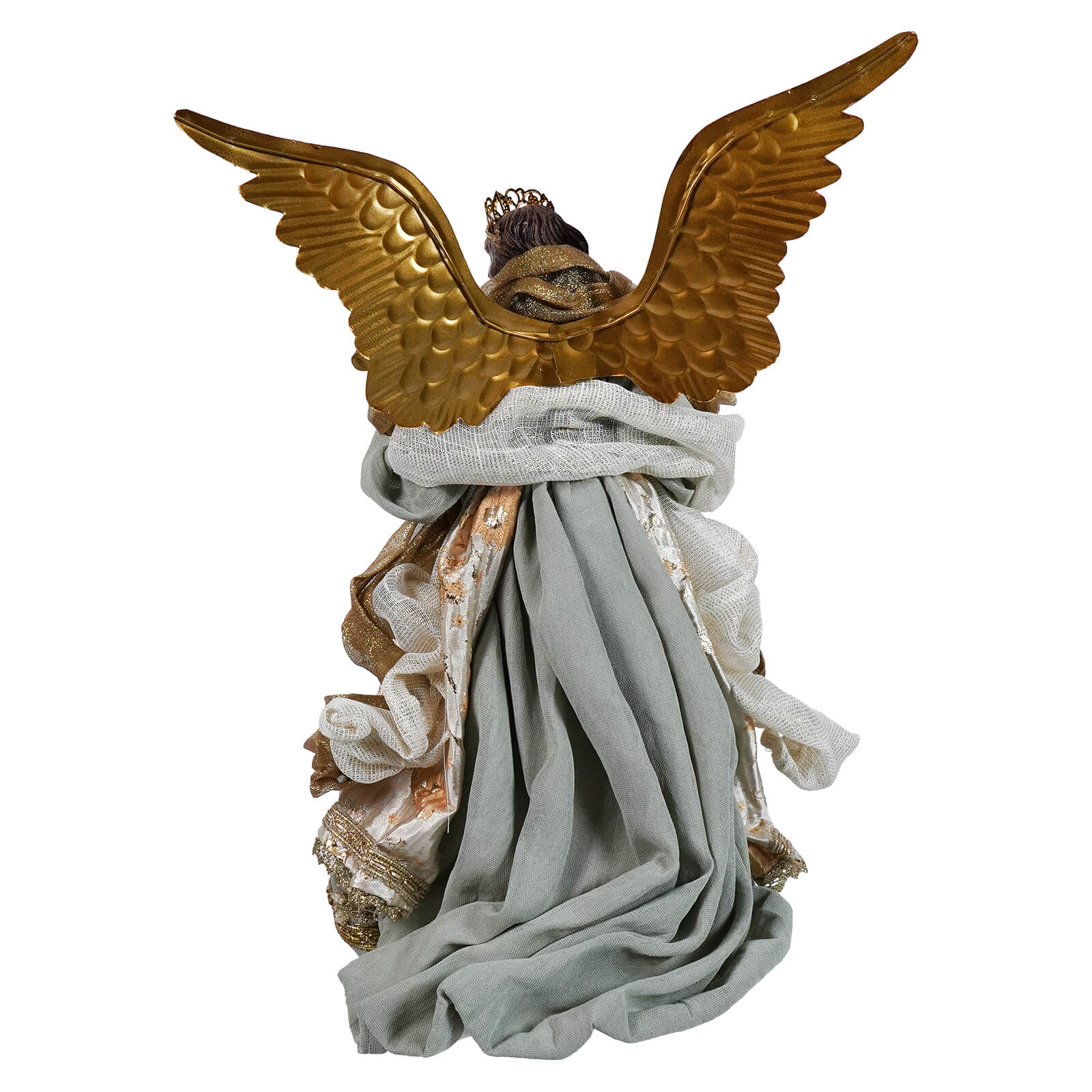 16" Elegant Blue Dress Victorian Angel Tree Topper - Image 3