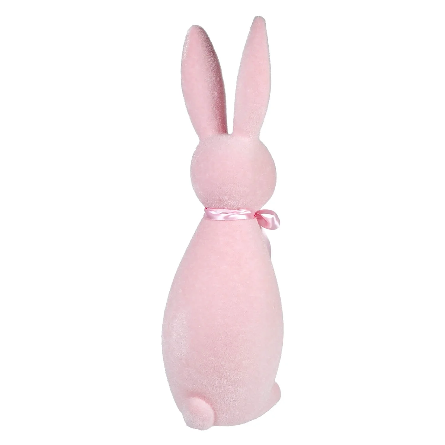 27.5" Large Pale Pink Flocked Bunny - Image 3