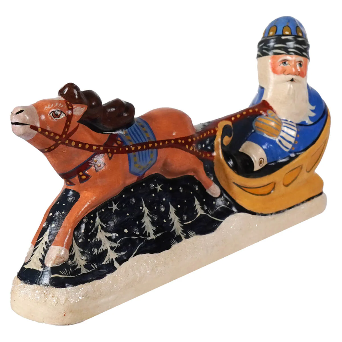 40th Anniversary-2024 Blue Coat Santa In Sleigh Being Pulled By Reindeer - Image 2