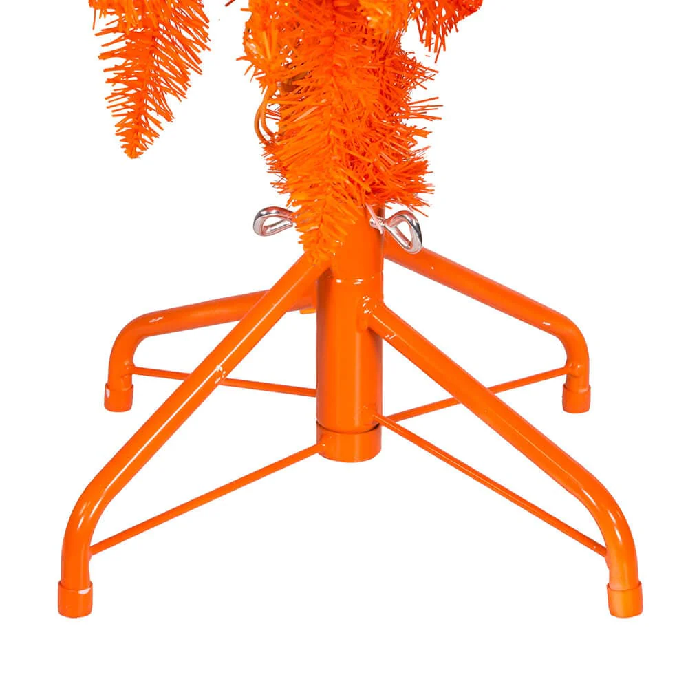 5 Foot Pre-Lit Orange Slim Tree - Image 3