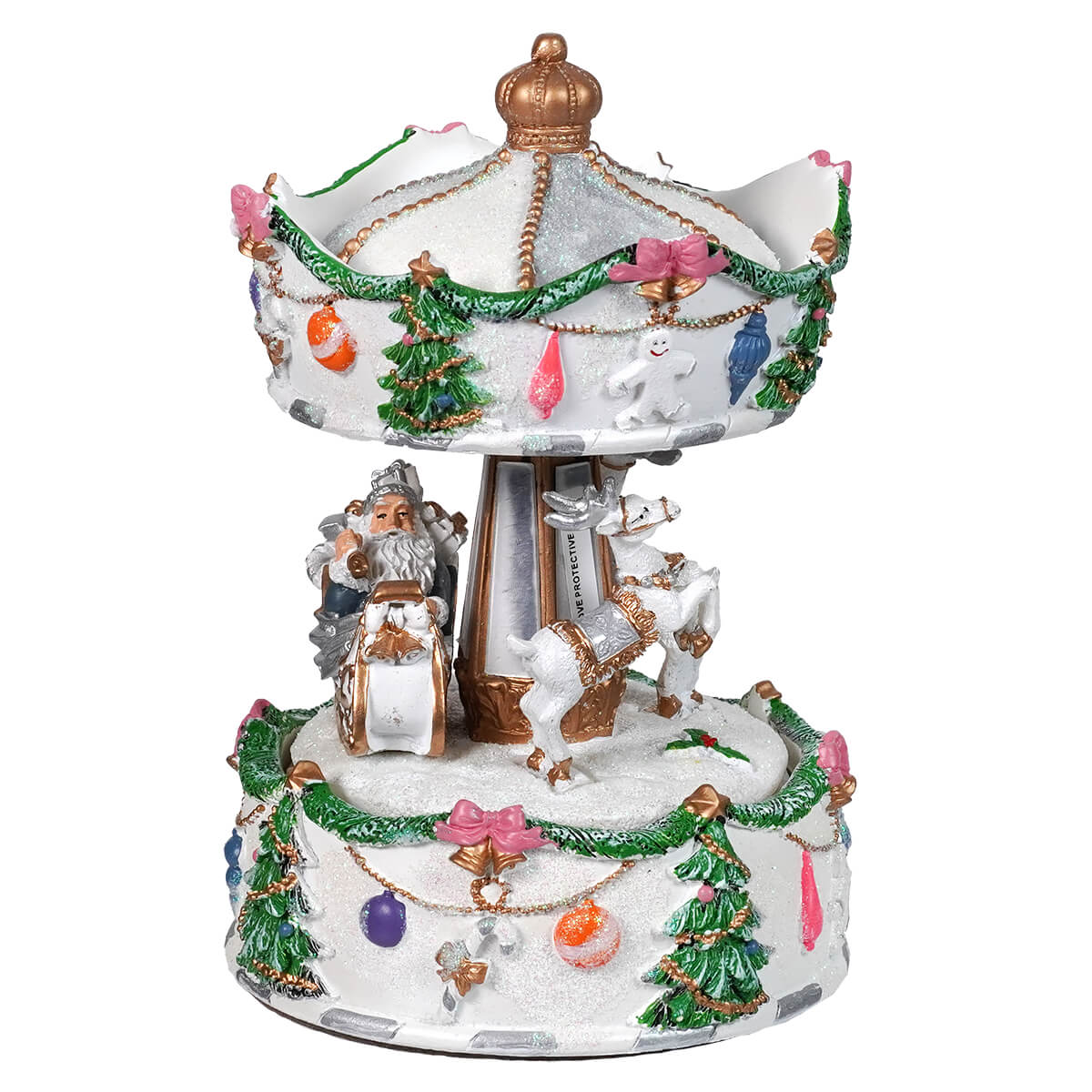 6.5" Animated & Musical Christmas Carousel - Image 2