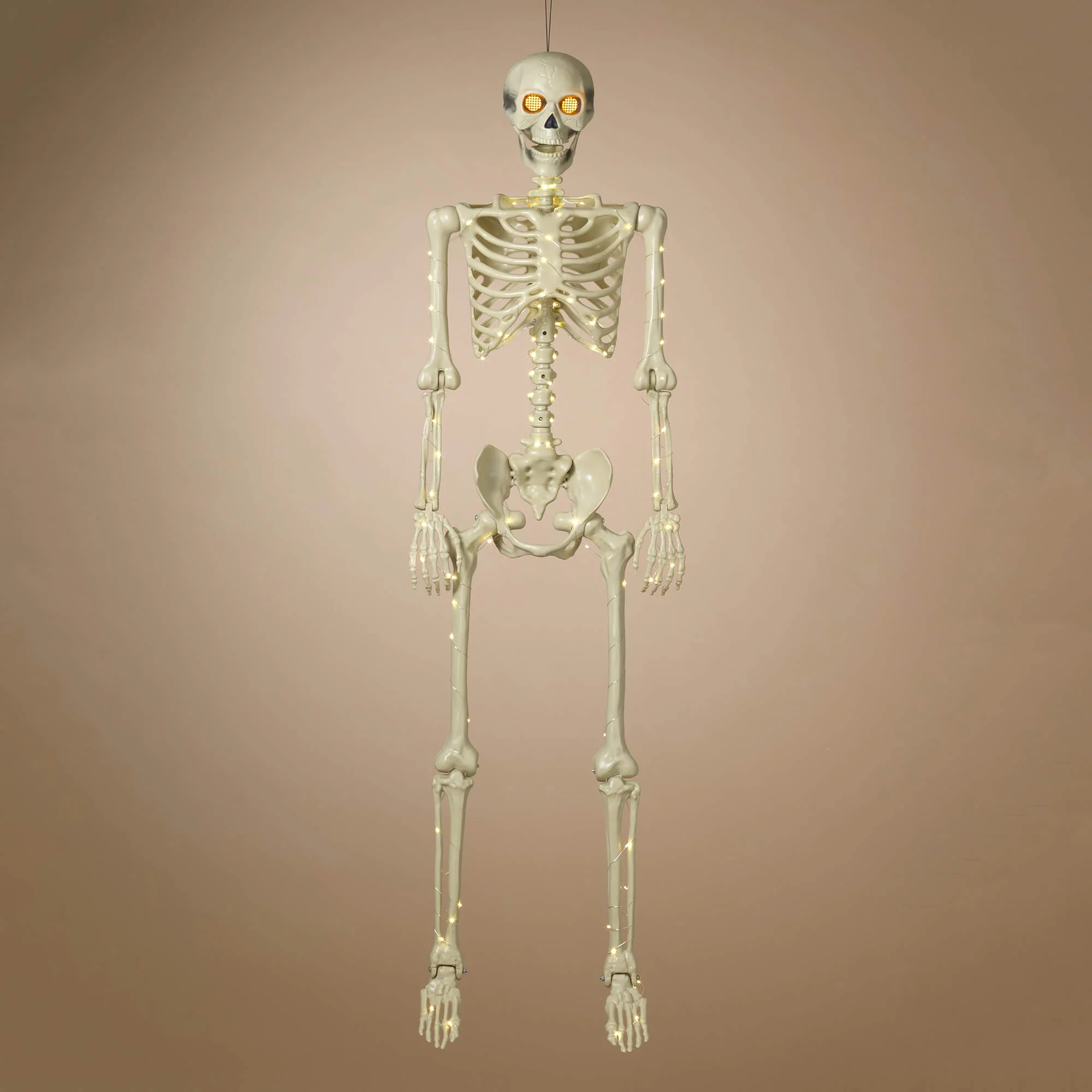 60" Large Lighted Hanging Halloween Moving Eyes Skeleton With Timer