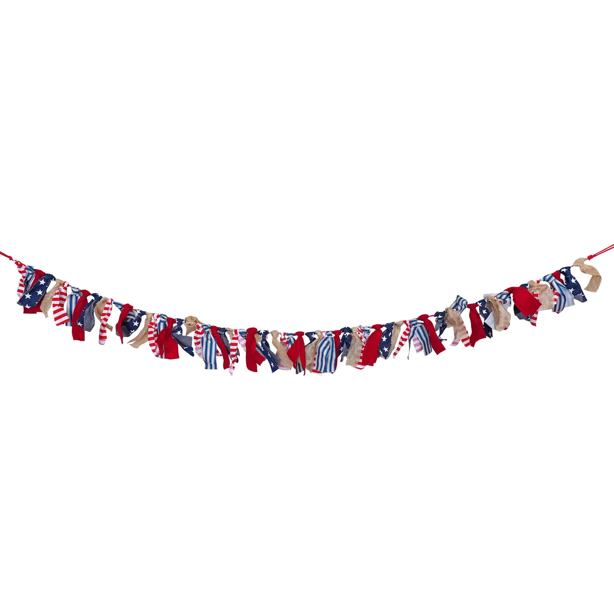 72" American Flag Tie Garland