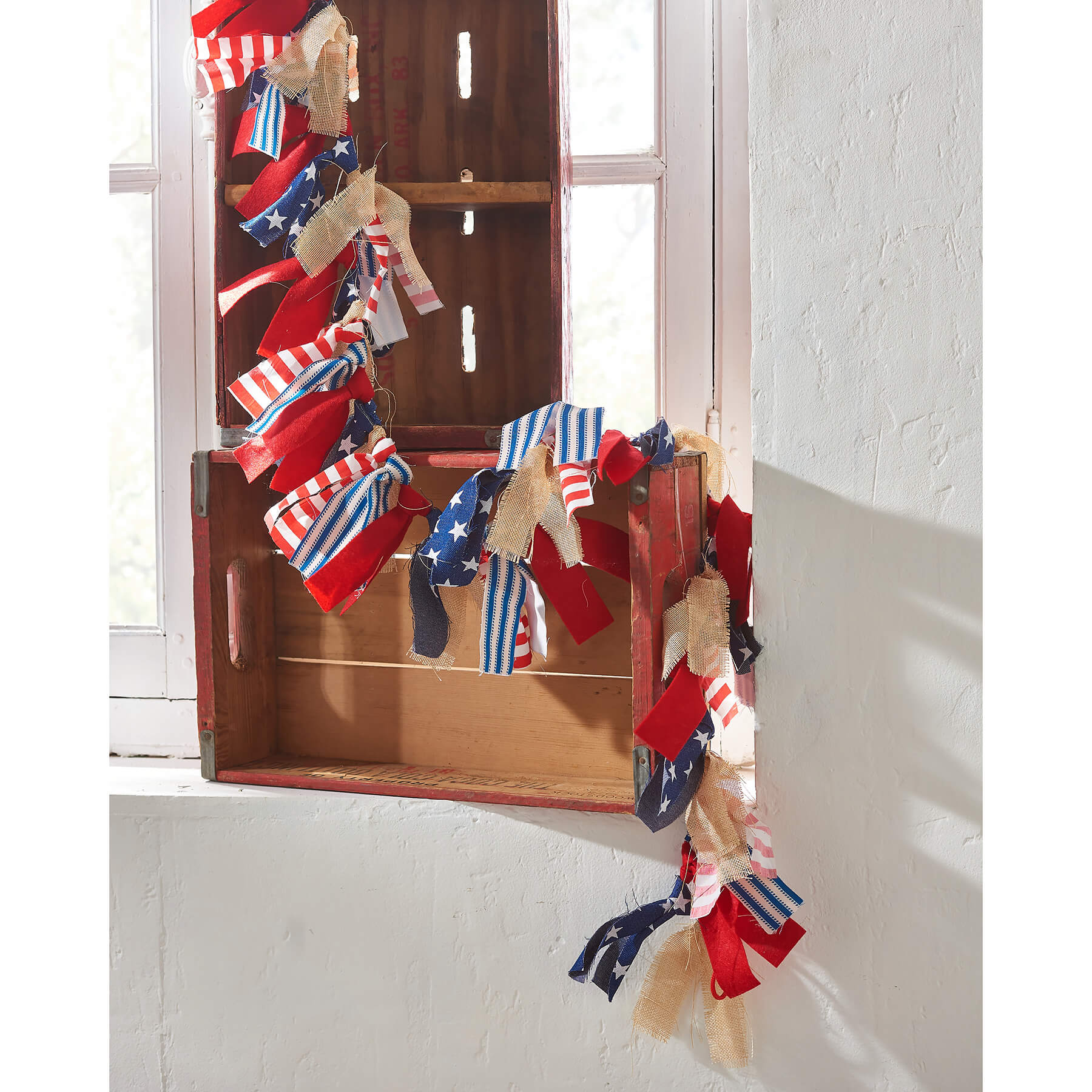 72" American Flag Tie Garland - Image 2