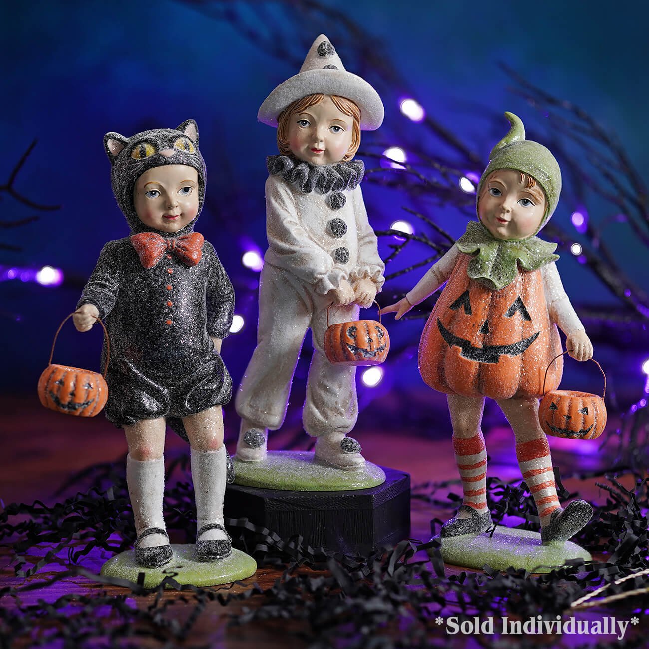 8" Resin Black Cat Costume Trick-Or-Treater Figurine - Image 3
