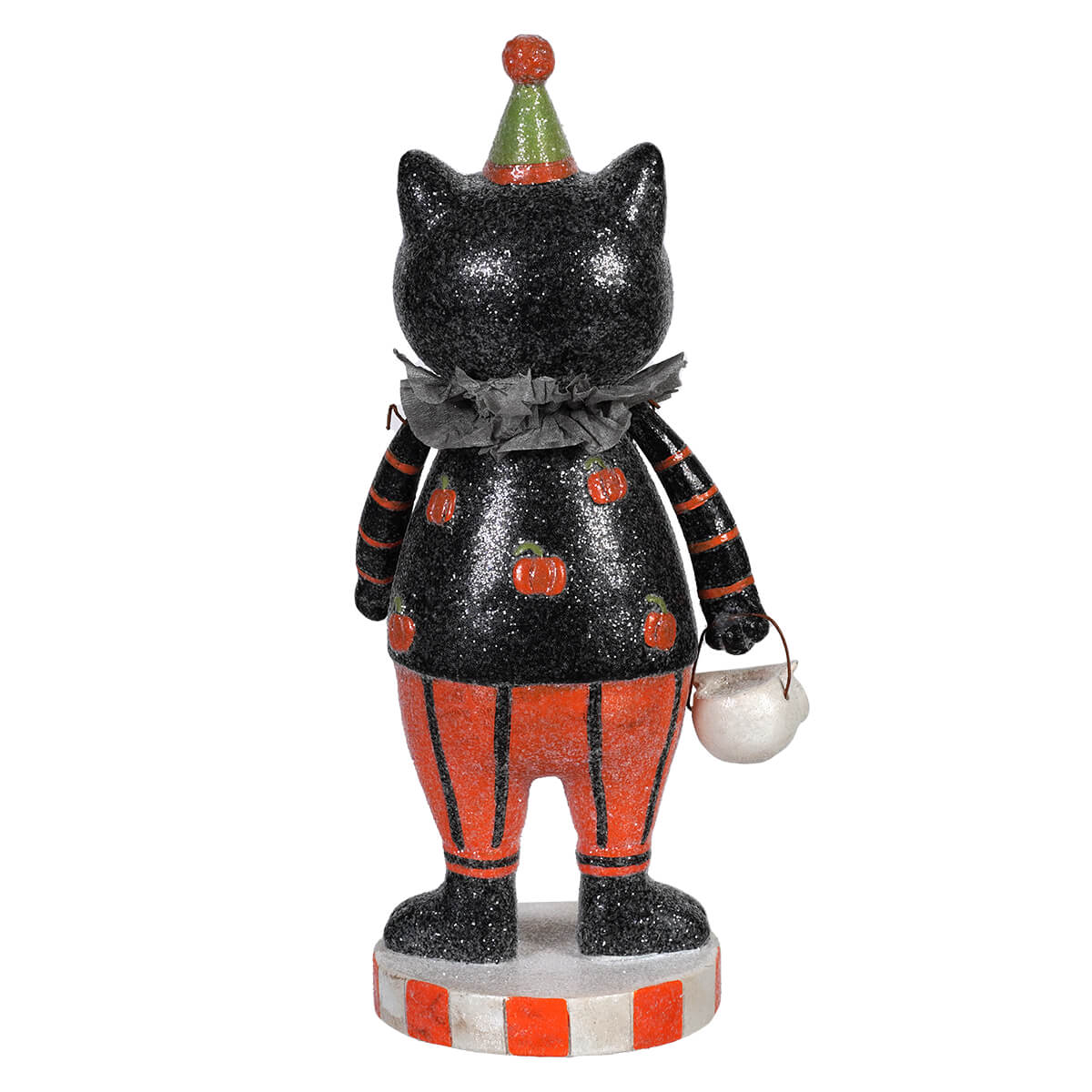 8" Resin Retro Black Cat Costume Trick-Or-Treater Figurine - Image 2