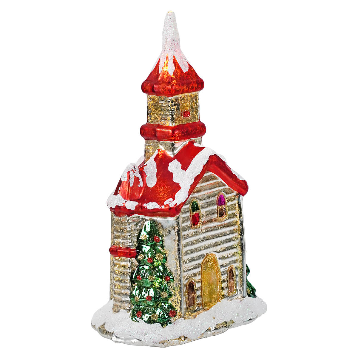9.5" Lighted Vintage Church - Image 2