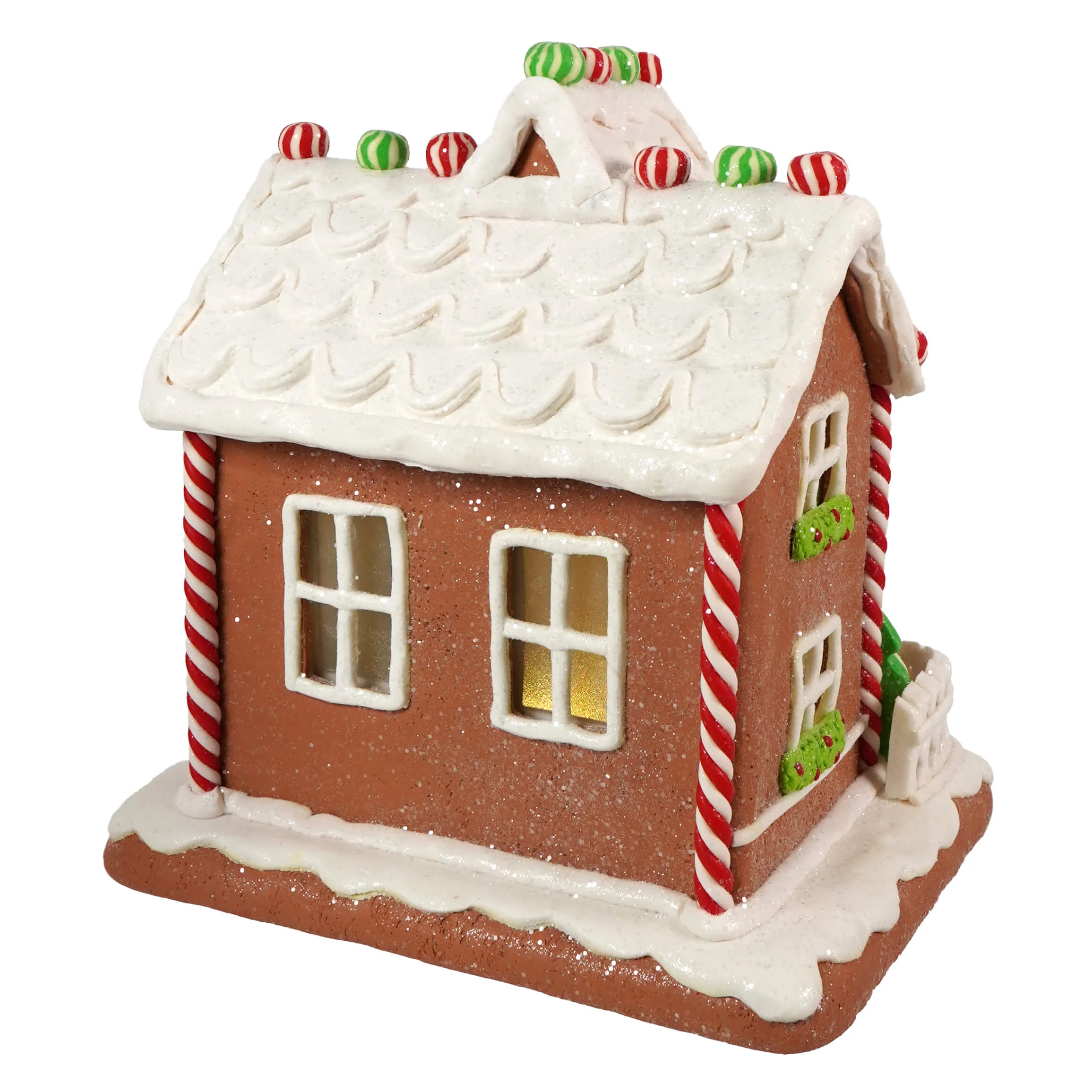 9" LED Lighted Two Floor Gingerbread House Table Piece - Image 3