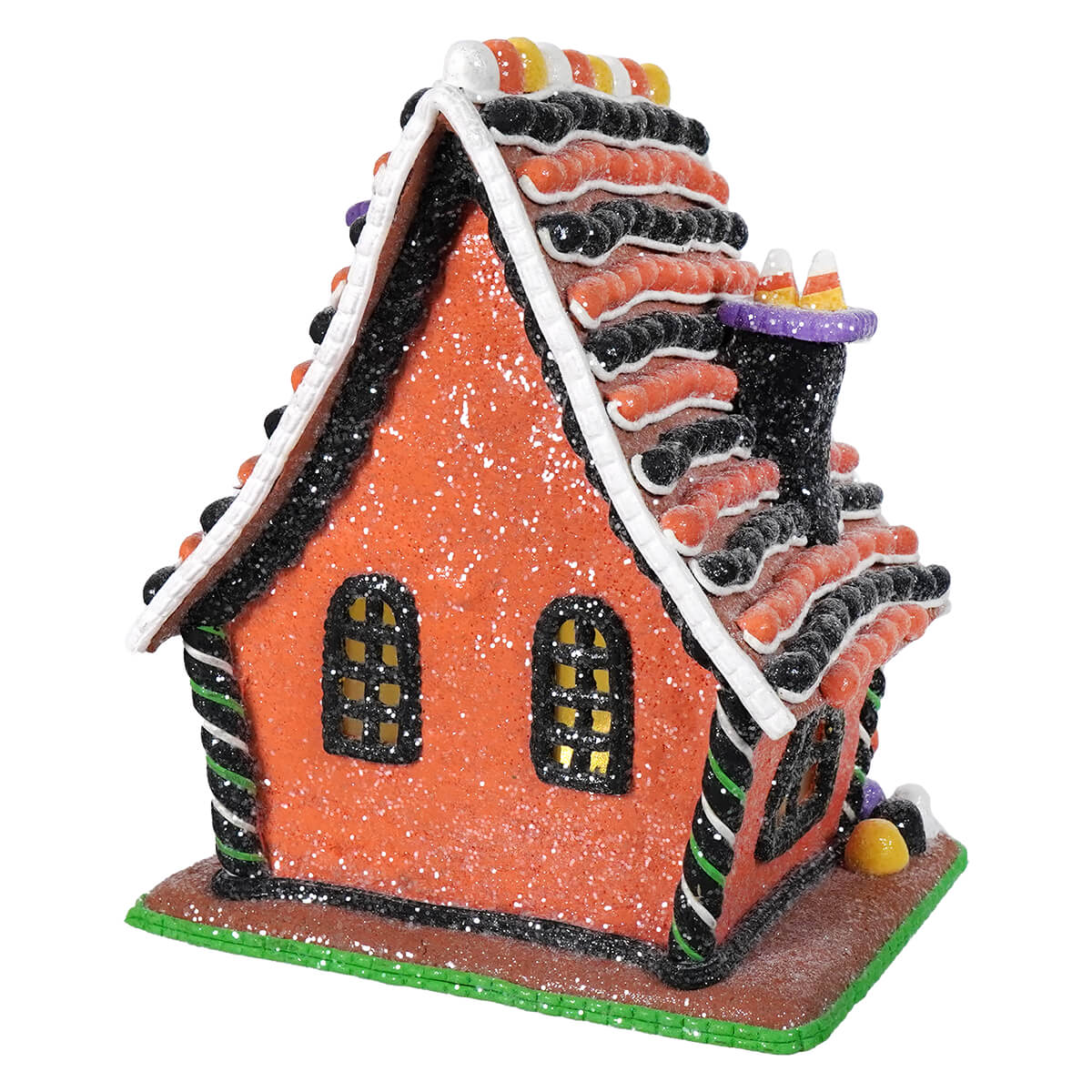 9" Lighted Halloween Gingerbread House - Image 3