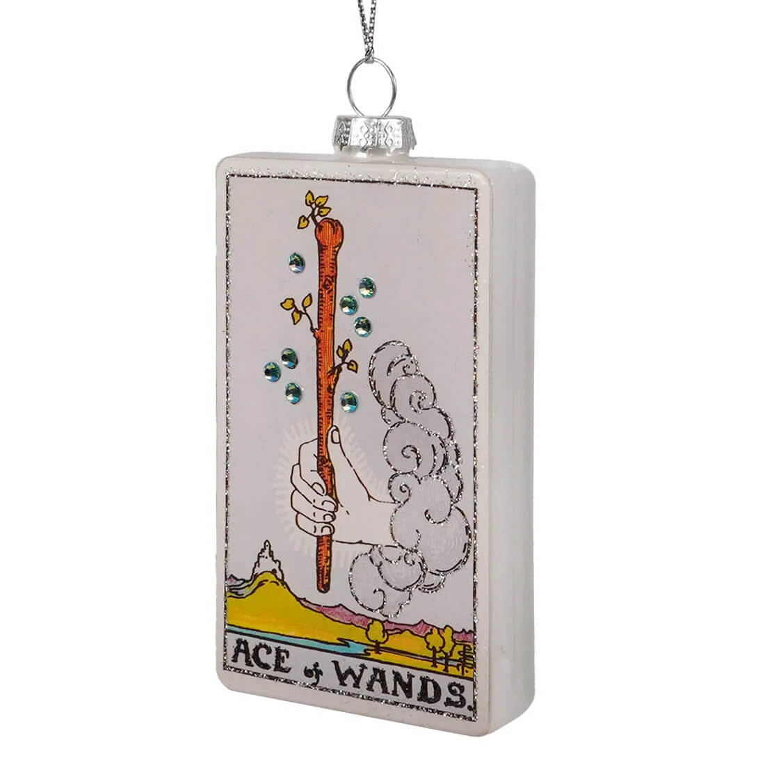 Ace Of Wands - Tarot Card Glass Ornament - Image 2