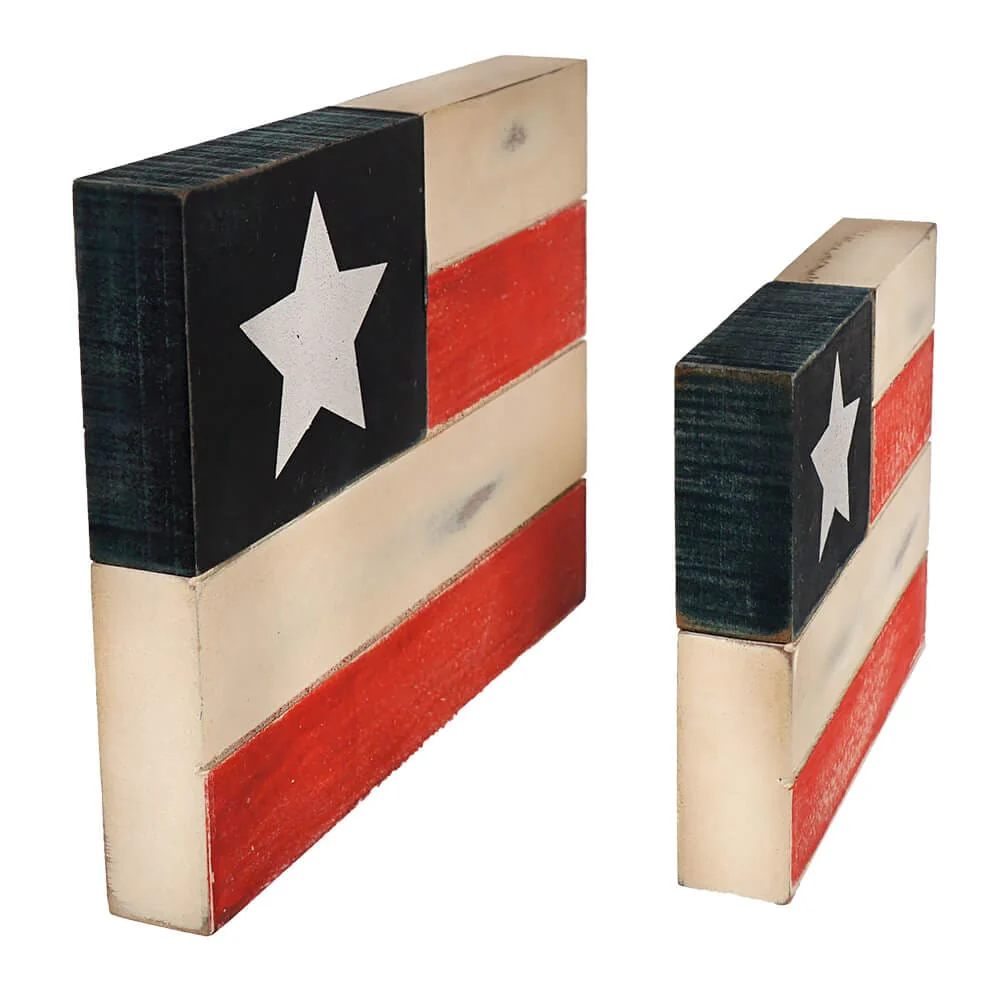 American Flag Stacked Block Decor Set/2 - Image 2