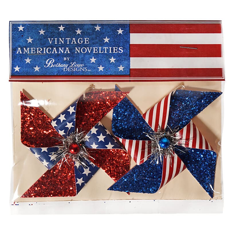 Americana Pinwheel Ornaments Set/2 - Image 2
