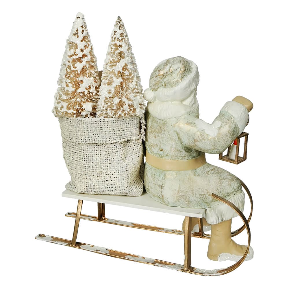 Aqua and Gold Santa on Sled - Image 4