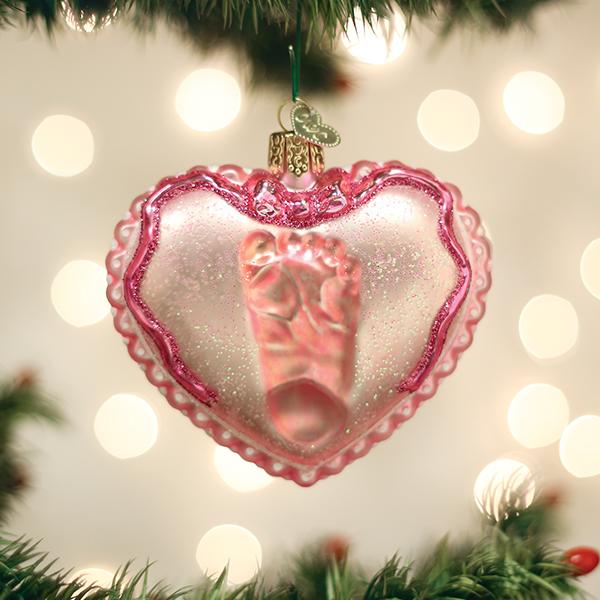 Baby Girl's Footprint Ornament - Image 4
