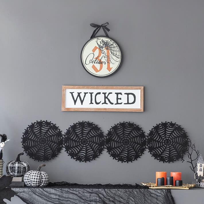 Black Felt Spider Web Table Runner - Image 4