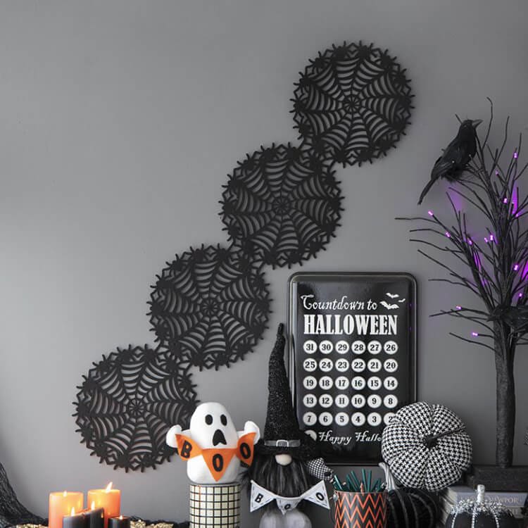 Black Felt Spider Web Table Runner - Image 5
