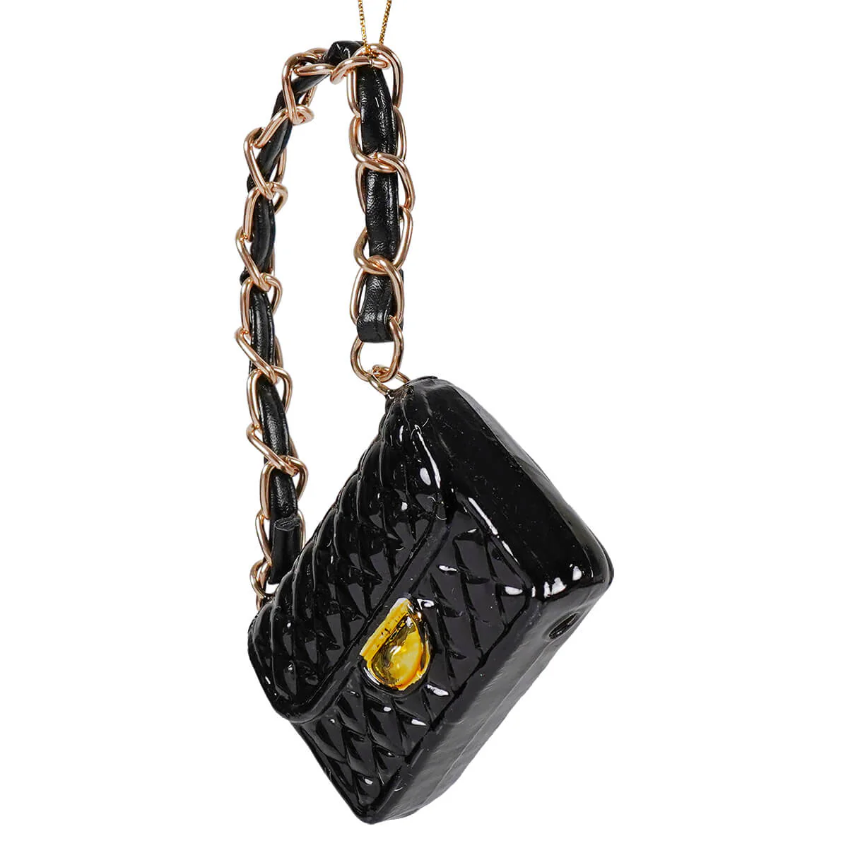 Black Handbag Glass Ornament - Image 2