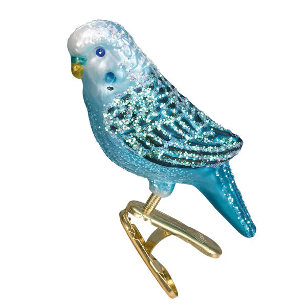 Blue Miniature Parakeet Clip-On Ornament - Image 2
