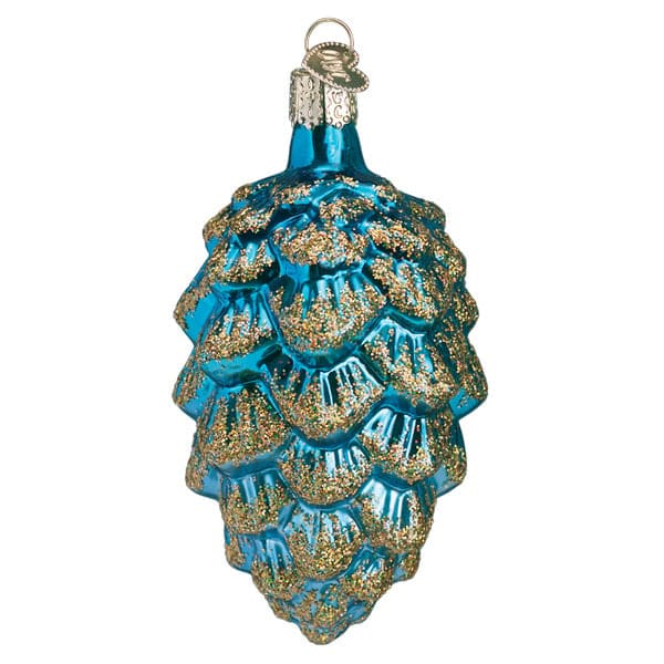 Blue Ponderosa Pine Cone Ornament