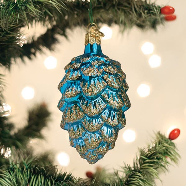 Blue Ponderosa Pine Cone Ornament - Image 2
