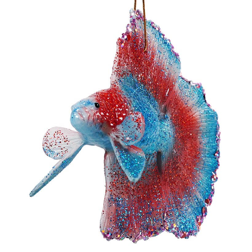 Blue & Red Beta Fish Ornament - Image 2