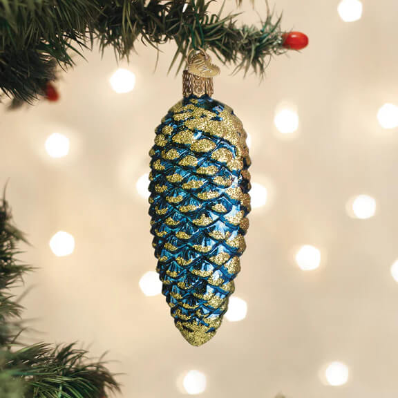 Blue Shimmering Cone Ornament - Image 3