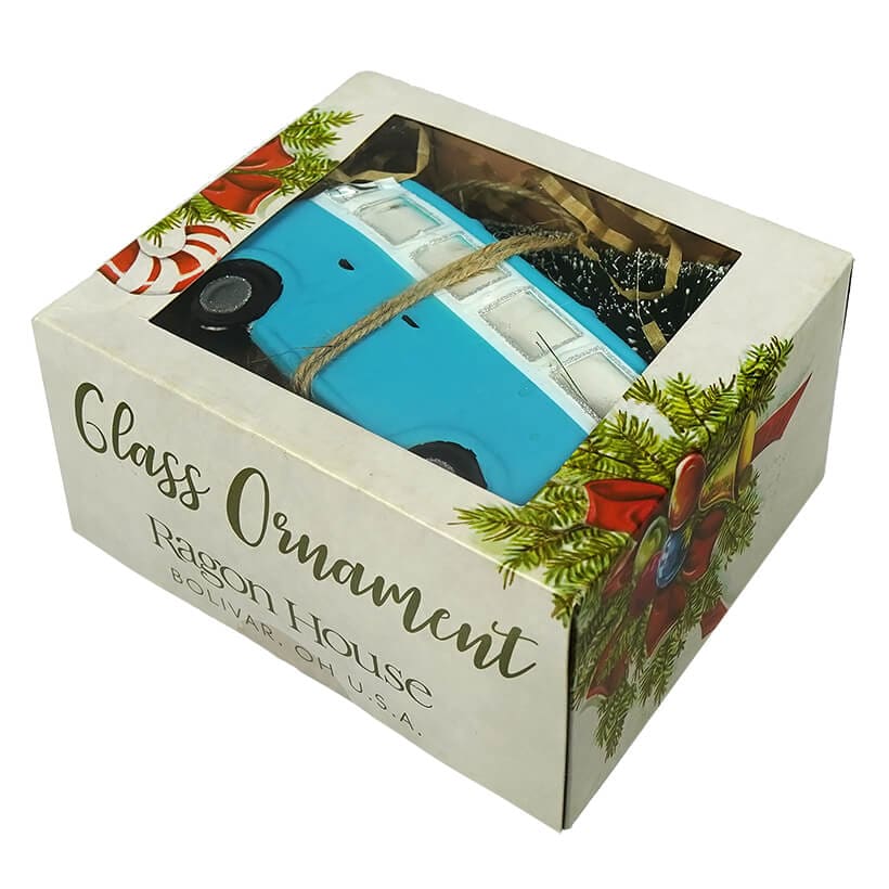 Blue Van With Christmas Tree Ornament - Image 2