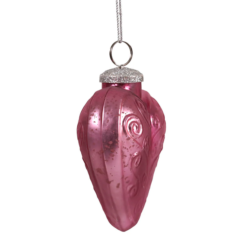 Blush Glass Heart Shaped Ornament - Image 2