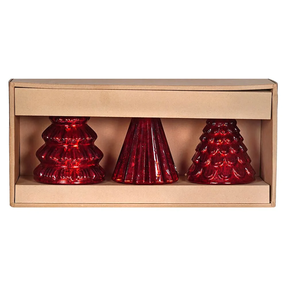 Box Of Red Lighted Trees Set/3 - Image 2