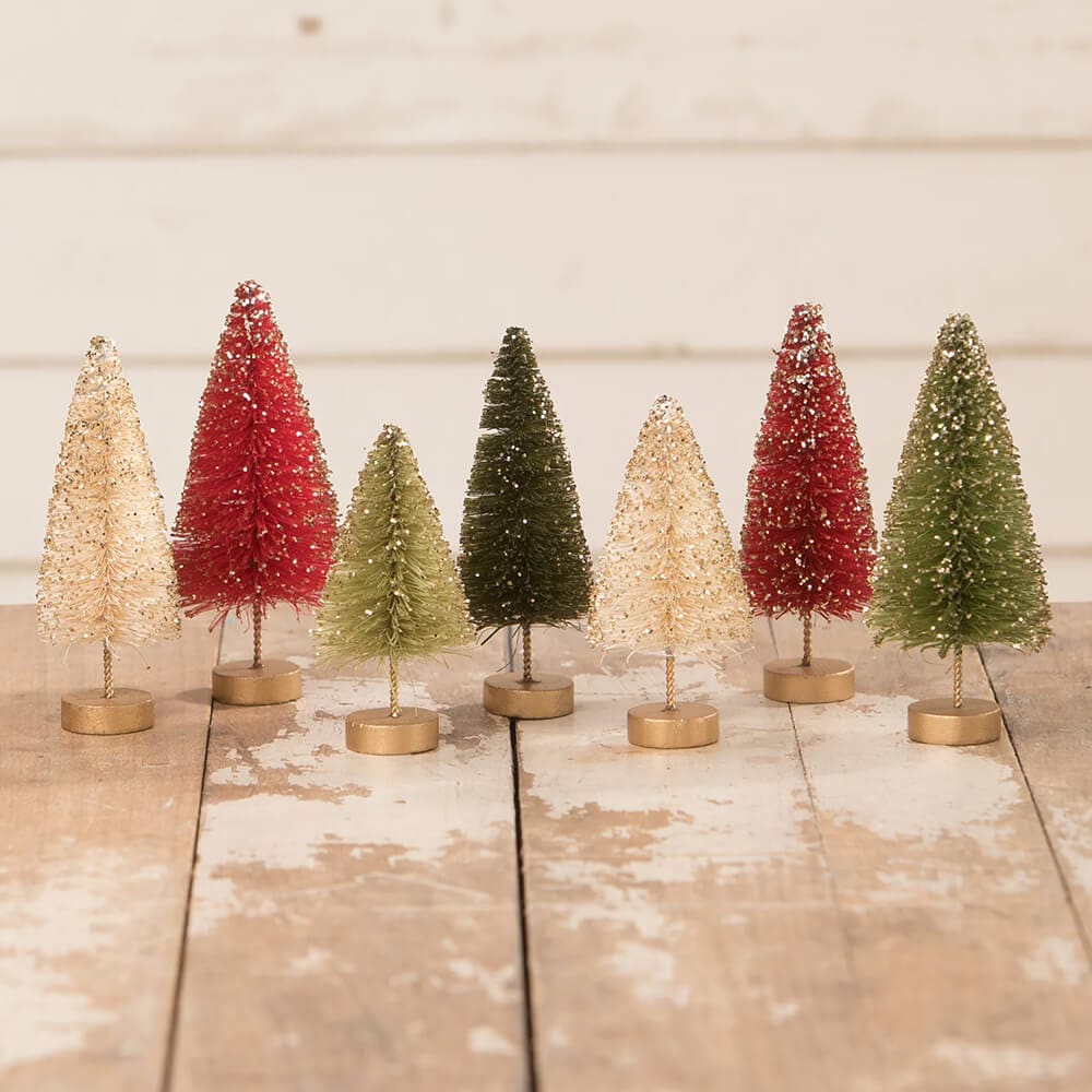 Boxed Traditional Mini Bottle Brush Trees Set/7 - Image 2