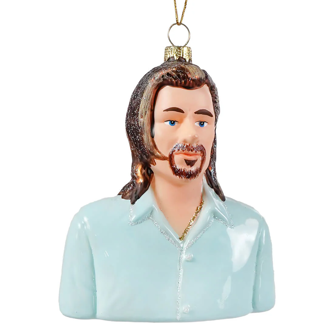 Brad Pitt Glass Ornament