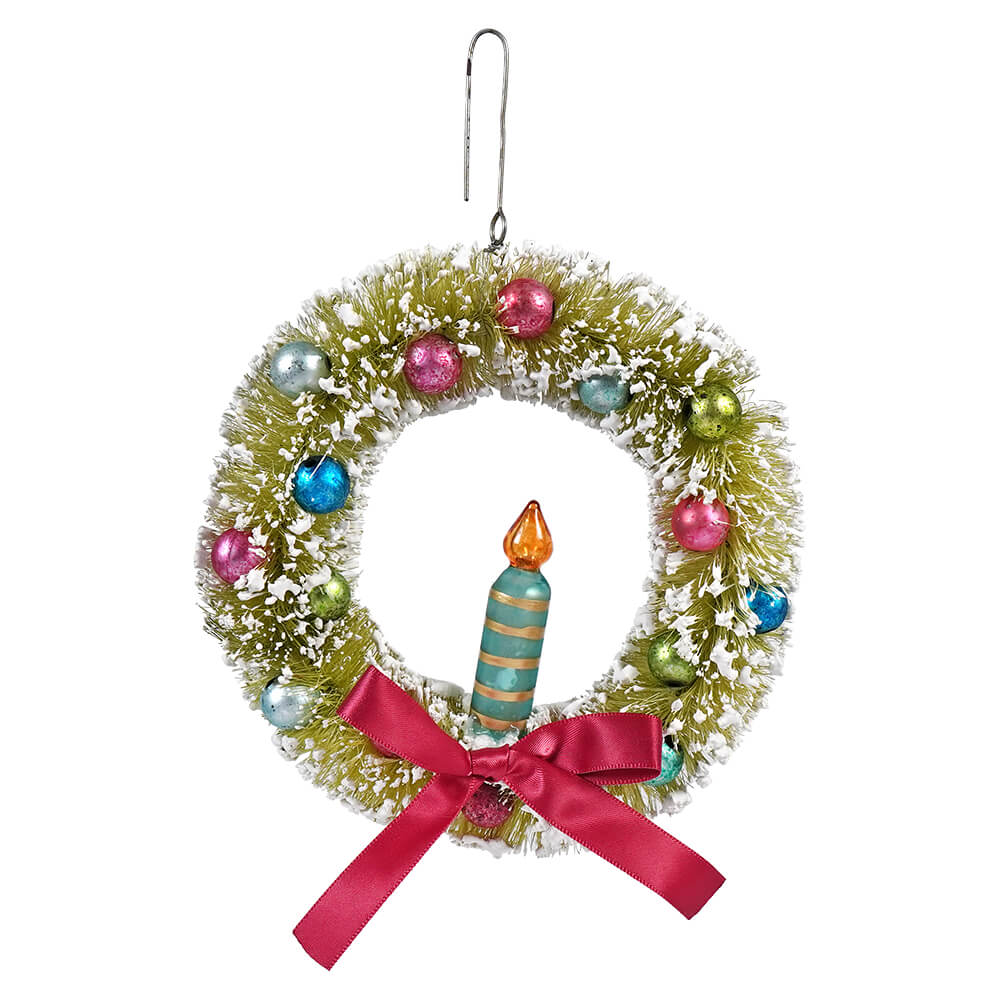 Brights Candle In Wreath Ornament