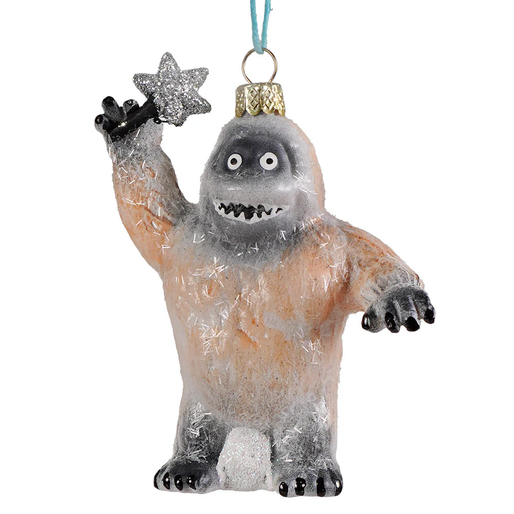 Bumble The Abominable Snow Monster - Retro Rudolph Character Glass Ornament