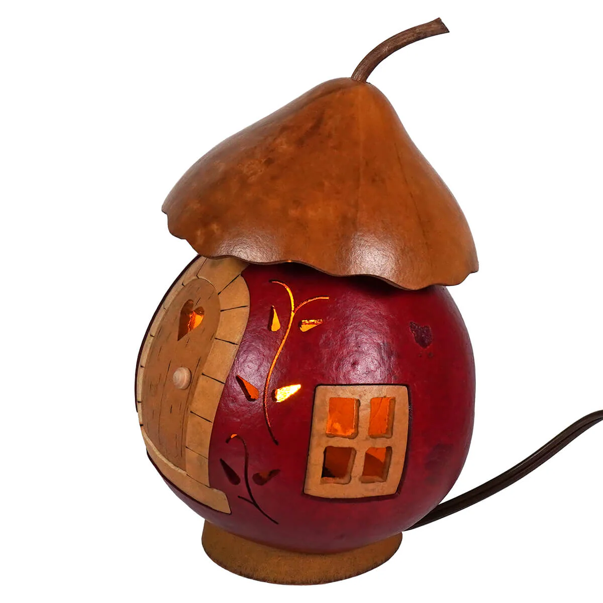 Caldwell Cottage - Hand-Crafted Lighted Gourd - Image 2