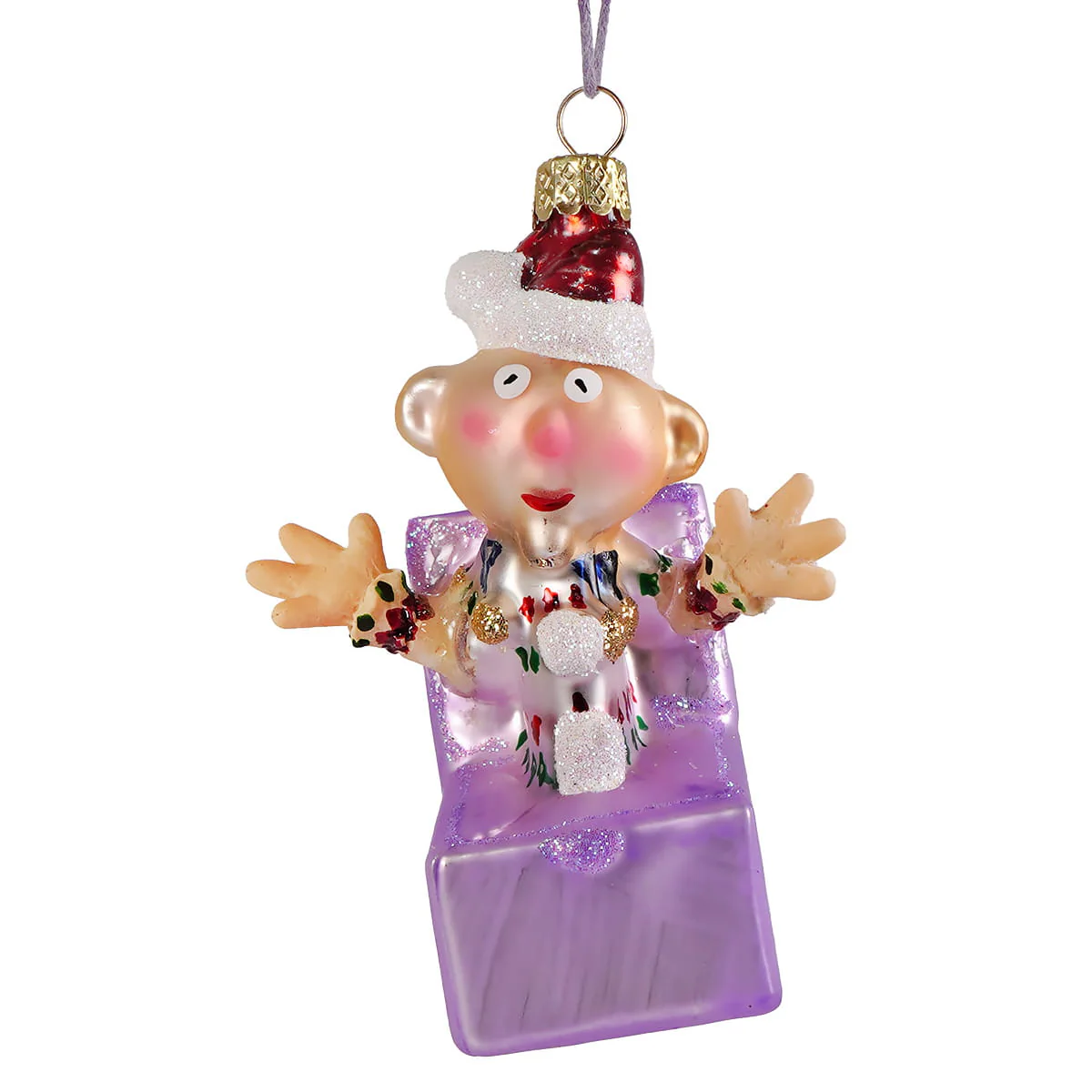 Charlie-In-The-Box - Retro Rudolph Character Glass Ornament