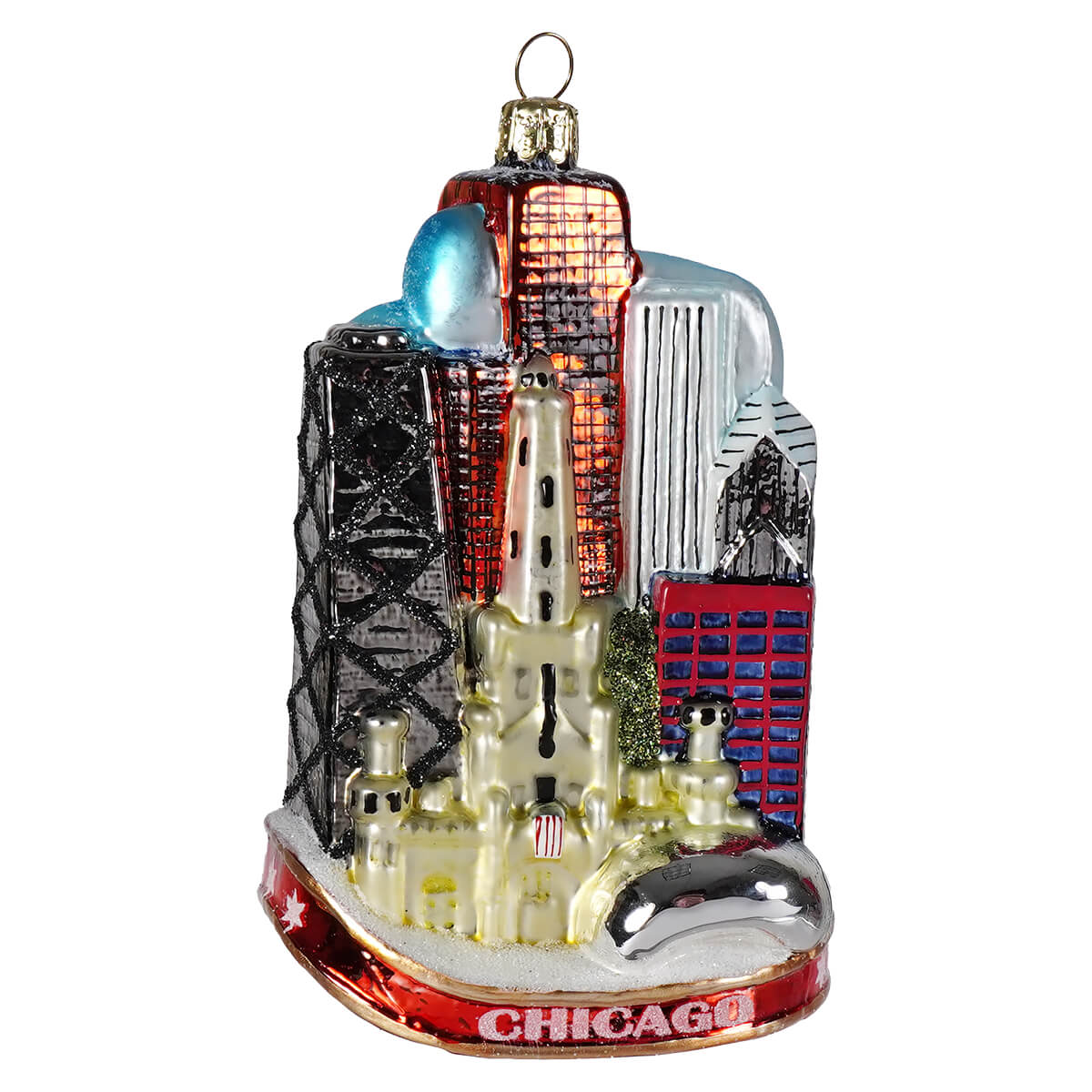 Chicago Cityscape Glass Ornament - Image 3