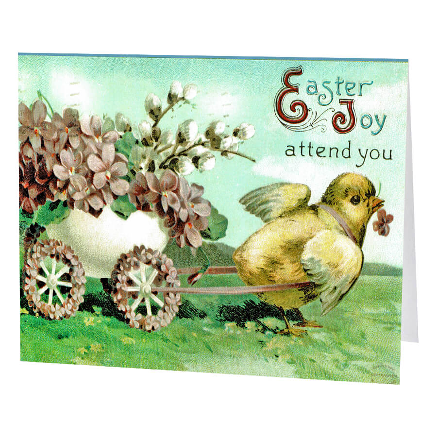 Chick Pulling Cart Greeting Card