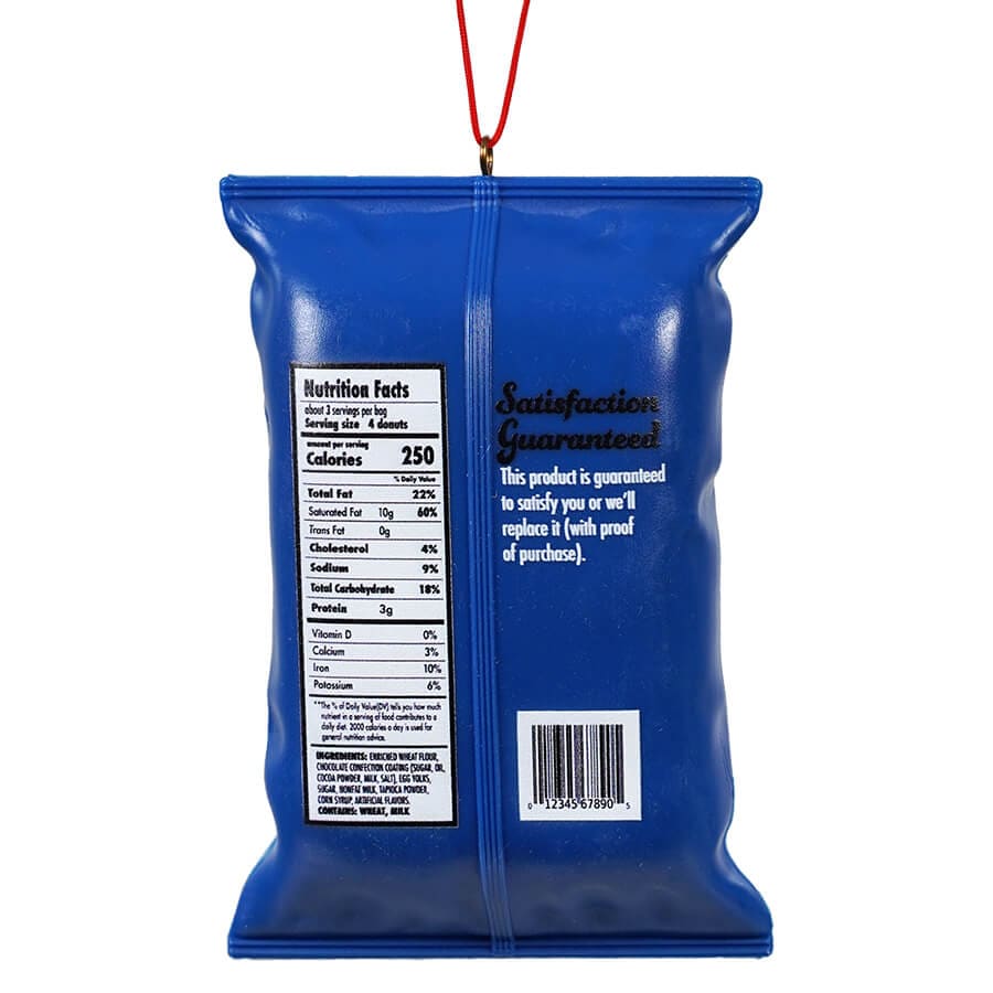 Chocolate Frosted Mini Donuts Snack Bag Ornament - Image 2