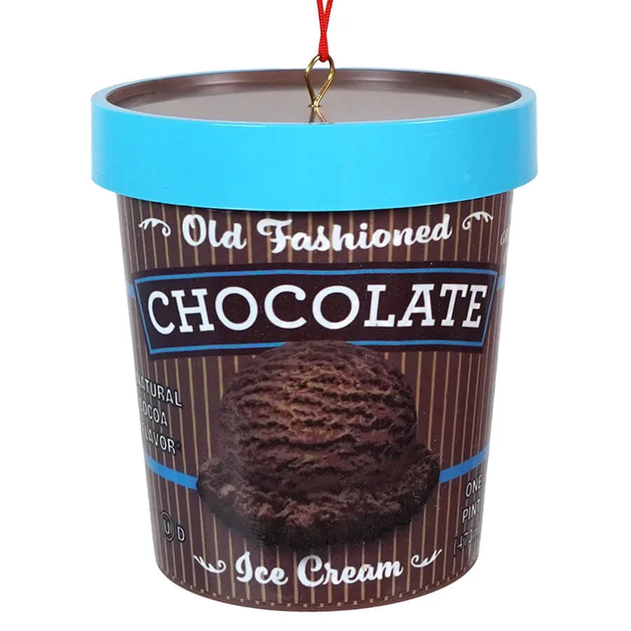 Chocolate Ice Cream Pint Ornament