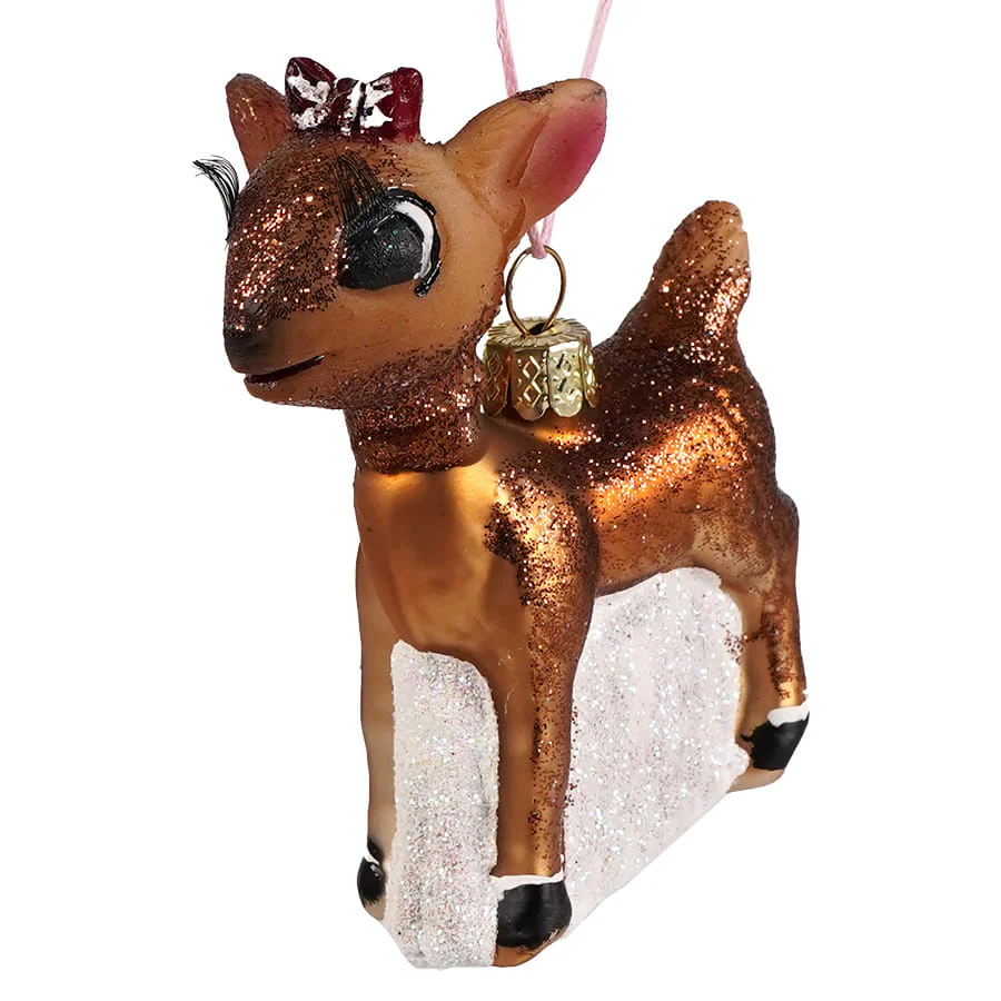 Clarice - Retro Rudolph Character Glass Ornament - Image 2